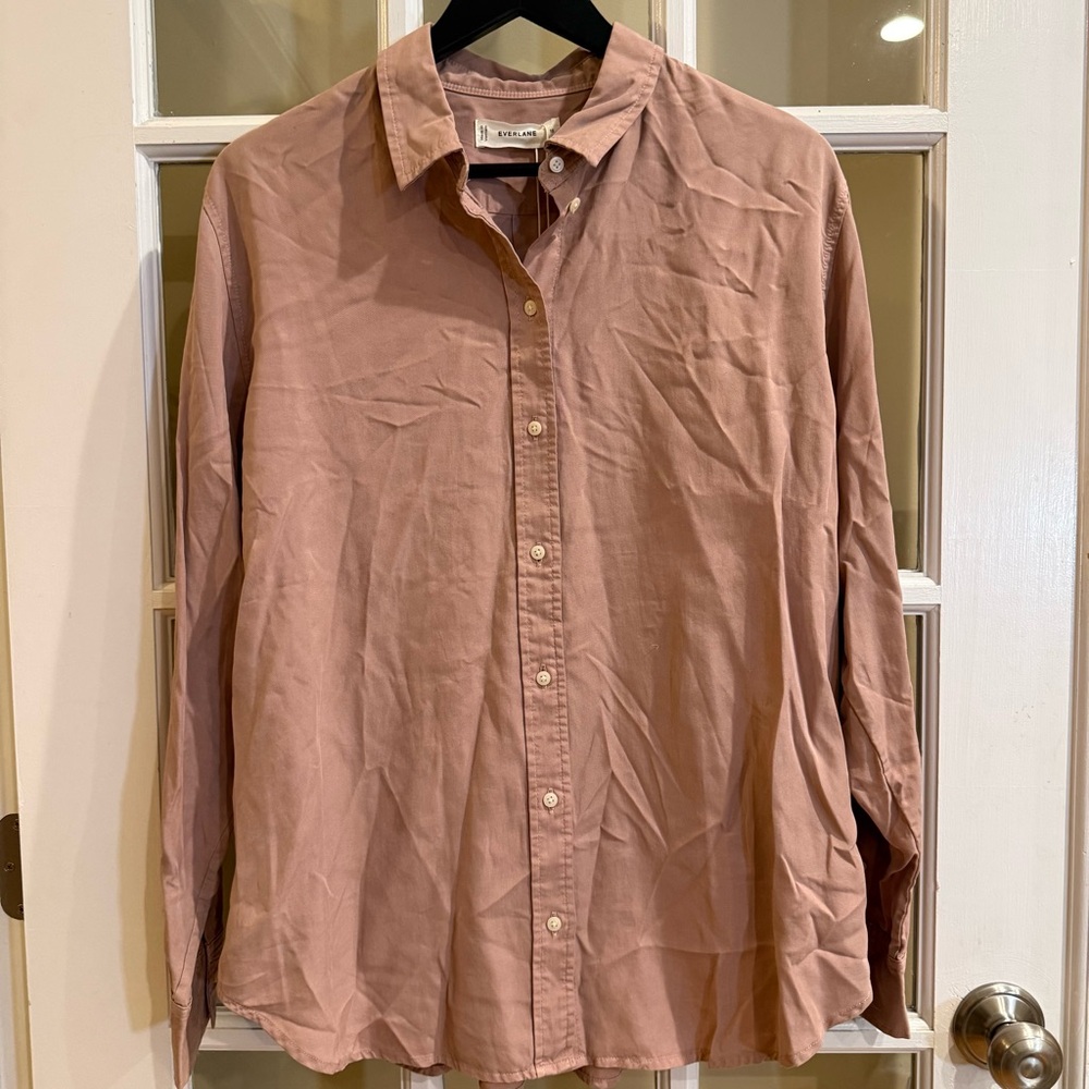 Everlane Button-Down Shirt Tencel Lyocell Relaxed Fawn Women Size 16
